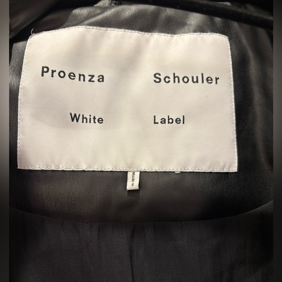 Proenza Schouler White Label Faux Black Leather Puffer Vest XS - Picture 7 of 9
